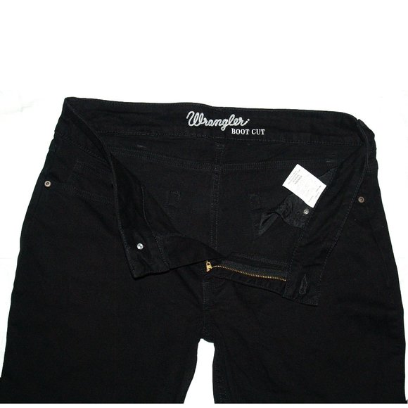 Classic Wrangler Black Mid-Rise Bootcut Denim / Jean - 09MWZBK -  34X32 - Picture 8 of 13